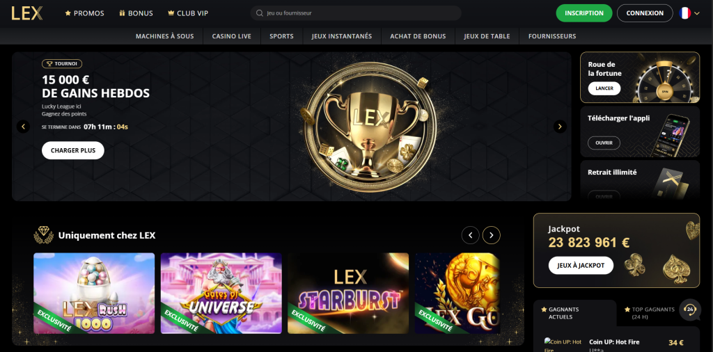 Per-round value published on the Lex Casino promotion page.